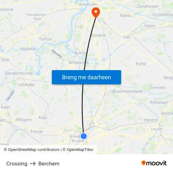 Crossing to Berchem map