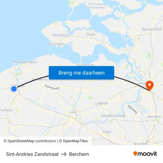Sint-Andries Zandstraat to Berchem map