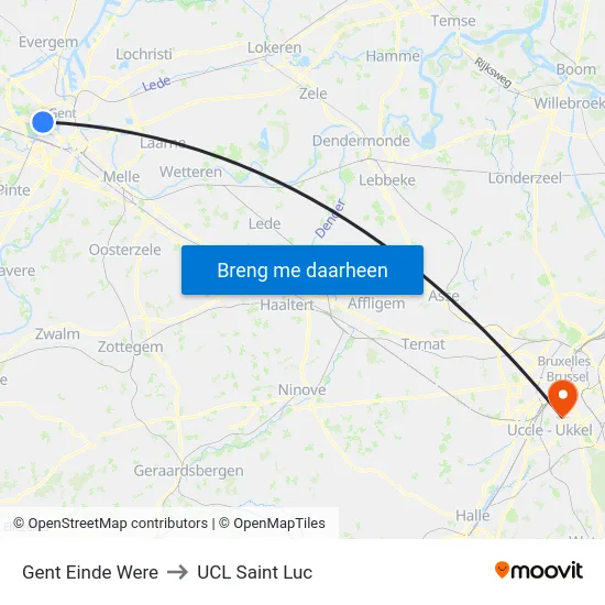 Gent Einde Were to UCL Saint Luc map