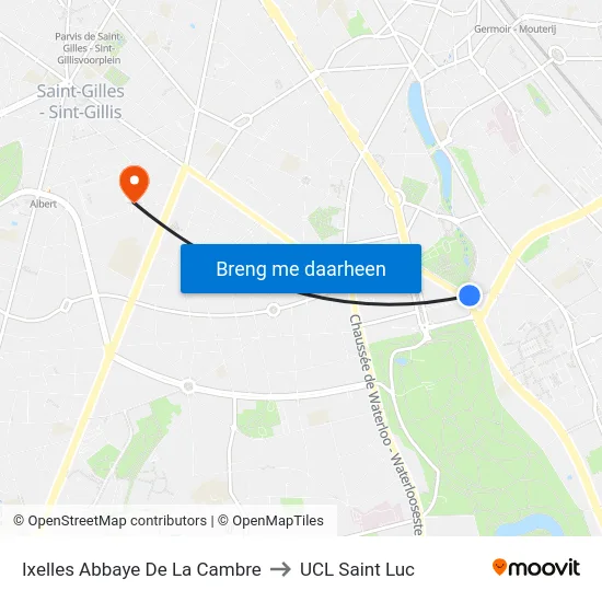 Ixelles Abbaye De La Cambre to UCL Saint Luc map
