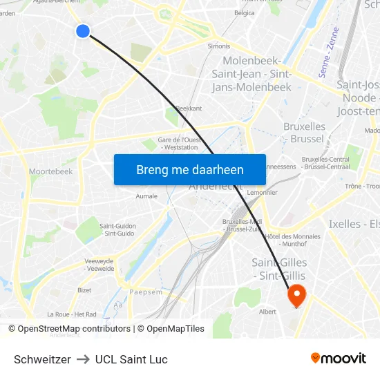 Schweitzer to UCL Saint Luc map