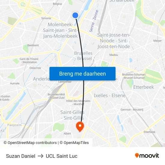 Suzan Daniel to UCL Saint Luc map