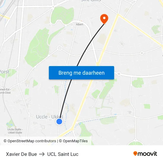 Xavier De Bue to UCL Saint Luc map