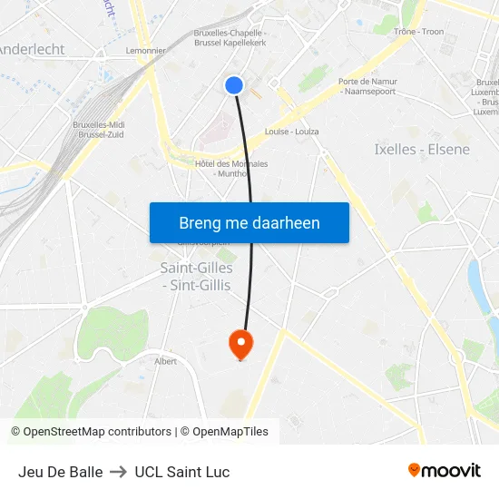 Jeu De Balle to UCL Saint Luc map