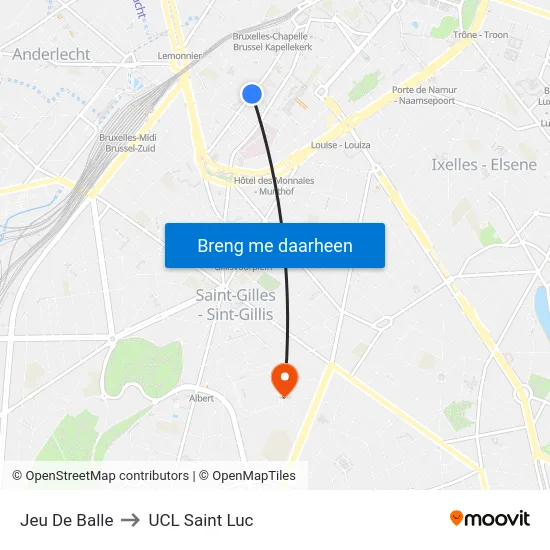 Jeu De Balle to UCL Saint Luc map
