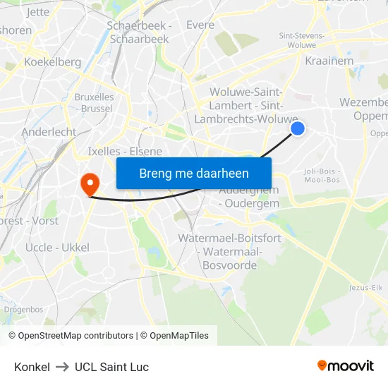 Konkel to UCL Saint Luc map