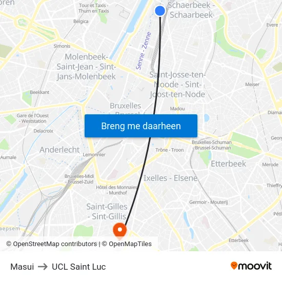 Masui to UCL Saint Luc map