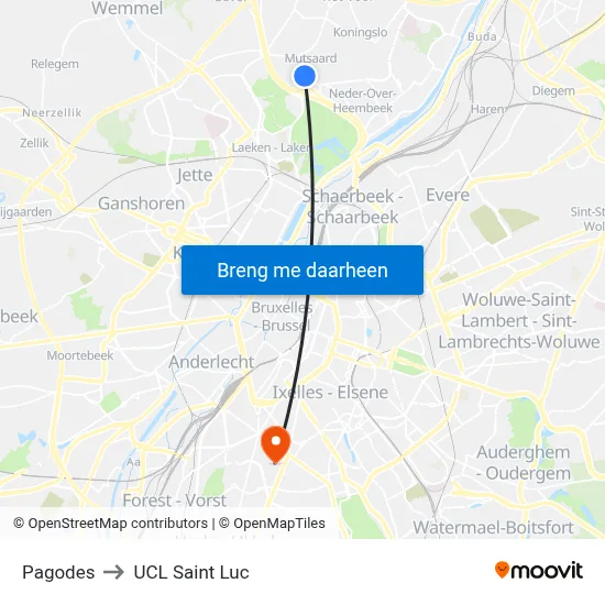 Pagodes to UCL Saint Luc map