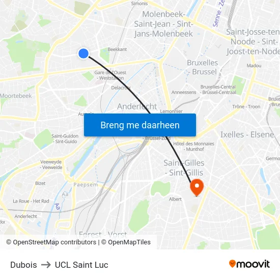 Dubois to UCL Saint Luc map