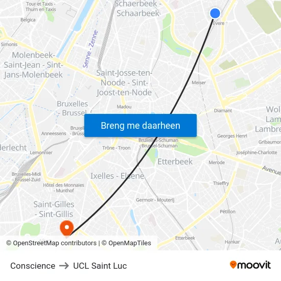 Conscience to UCL Saint Luc map