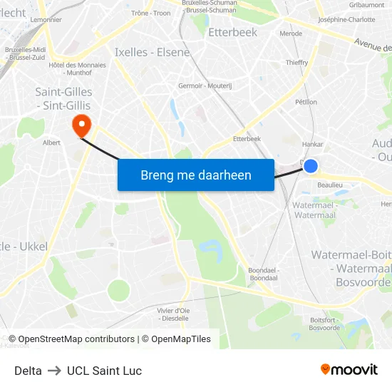 Delta to UCL Saint Luc map