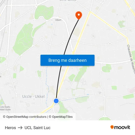 Heros to UCL Saint Luc map