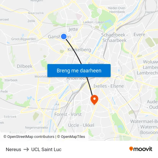 Nereus to UCL Saint Luc map