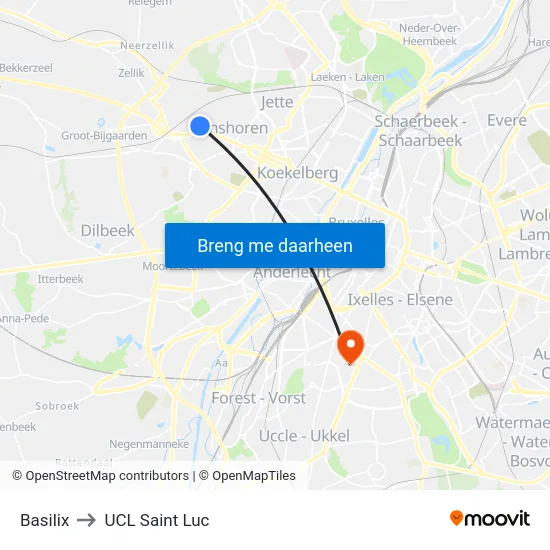 Basilix to UCL Saint Luc map