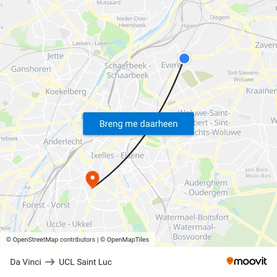 Da Vinci to UCL Saint Luc map