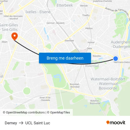 Demey to UCL Saint Luc map