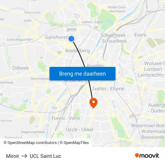 Miroir to UCL Saint Luc map