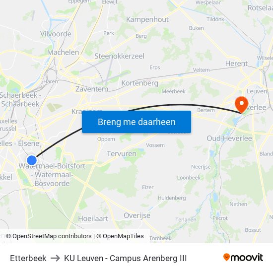 Etterbeek to KU Leuven - Campus Arenberg III map