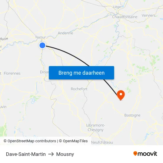 Dave-Saint-Martin to Mousny map