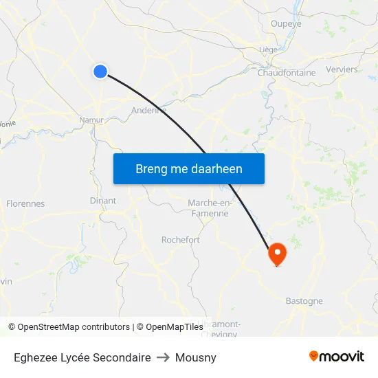 Eghezee Lycée Secondaire to Mousny map