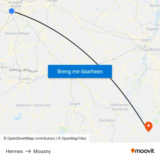 Hermes to Mousny map