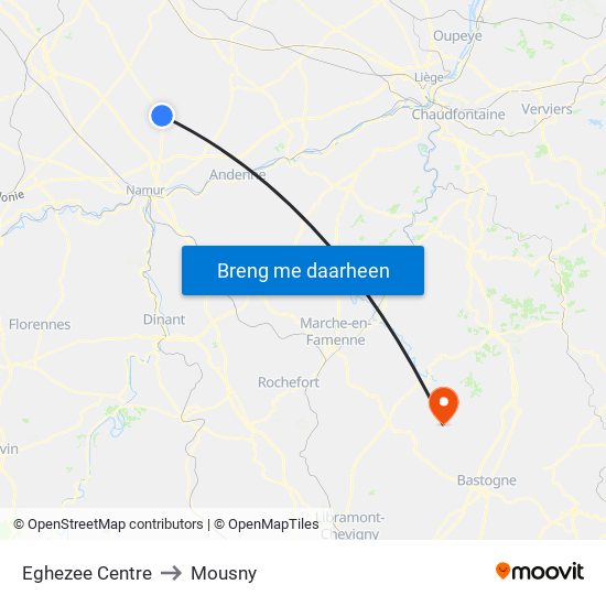 Eghezee Centre to Mousny map