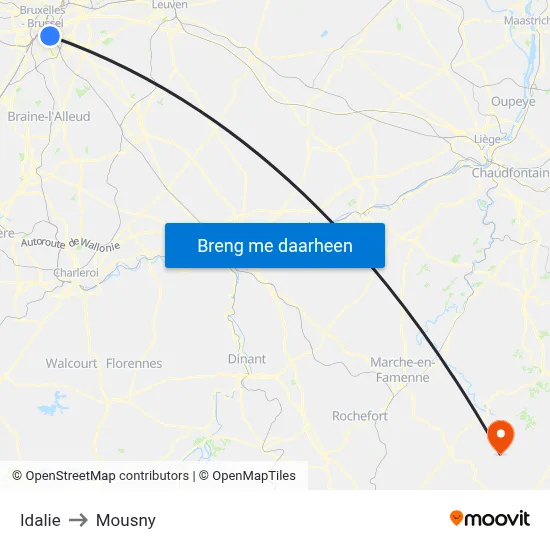 Idalie to Mousny map