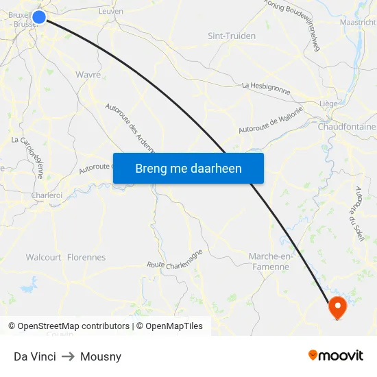 Da Vinci to Mousny map