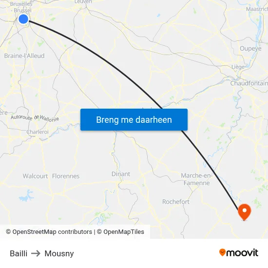 Bailli to Mousny map