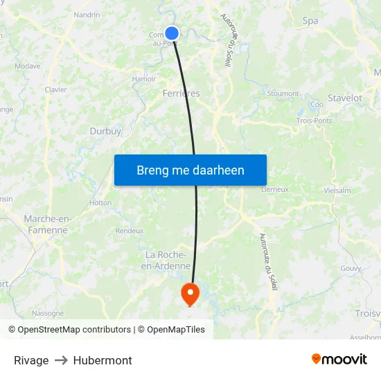 Rivage to Hubermont map