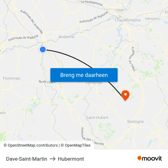 Dave-Saint-Martin to Hubermont map