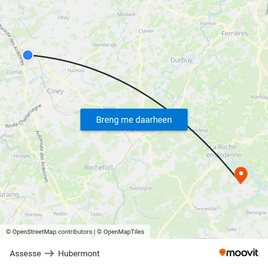 Assesse to Hubermont map