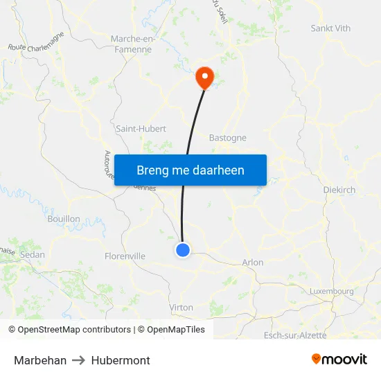 Marbehan to Hubermont map