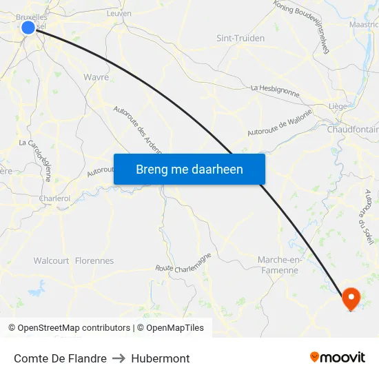 Comte De Flandre to Hubermont map