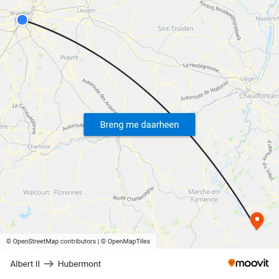 Albert II to Hubermont map