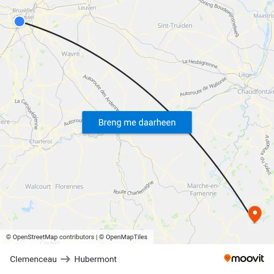 Clemenceau to Hubermont map