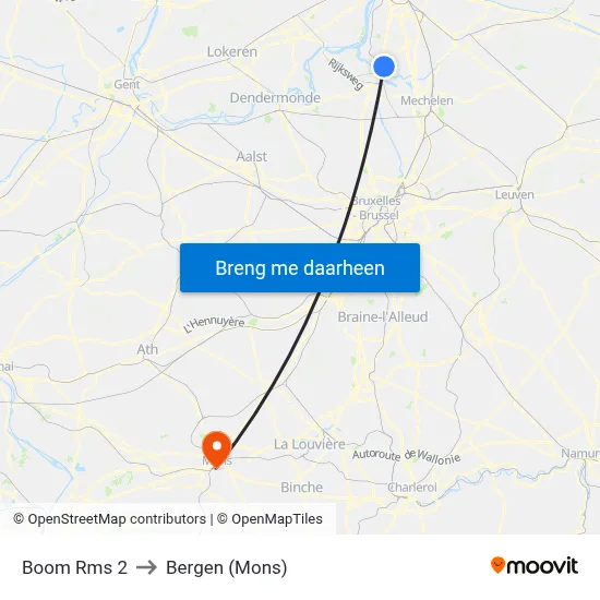 Boom Rms 2 to Bergen (Mons) map