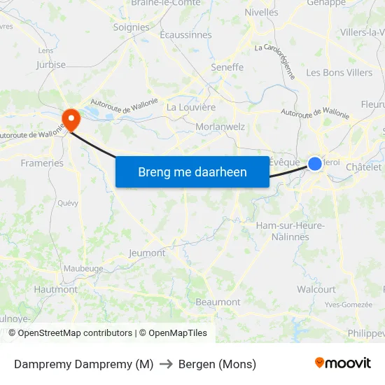 Dampremy Dampremy (M) to Bergen (Mons) map