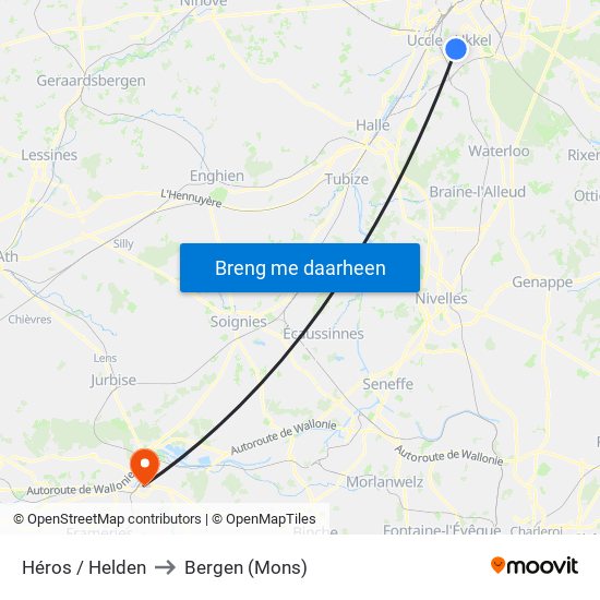 Héros / Helden to Bergen (Mons) map