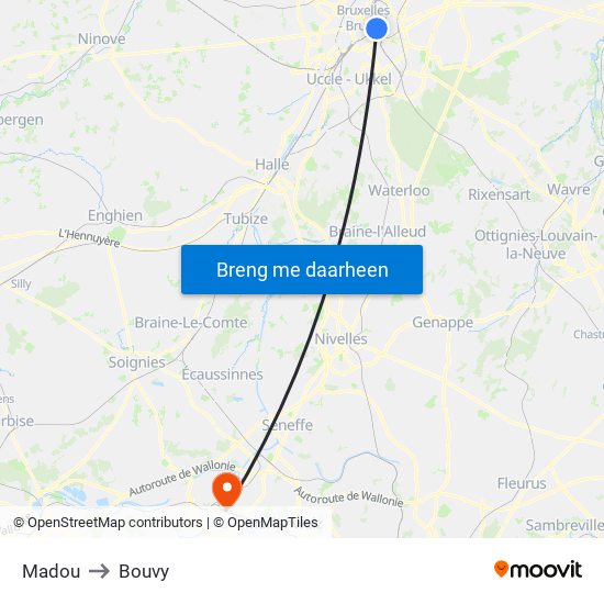 Madou to Bouvy map