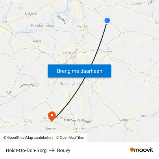 Heist-Op-Den-Berg to Bouvy map