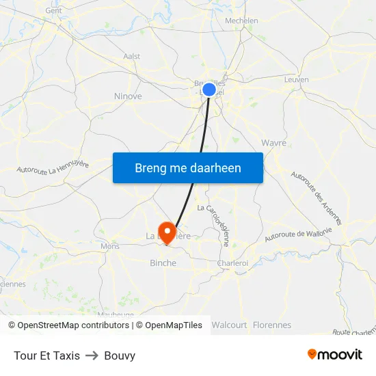 Tour Et Taxis to Bouvy map