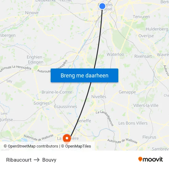 Ribaucourt to Bouvy map