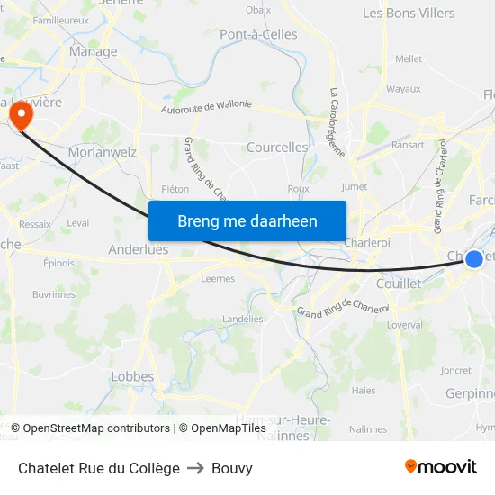 Chatelet Rue du Collège to Bouvy map