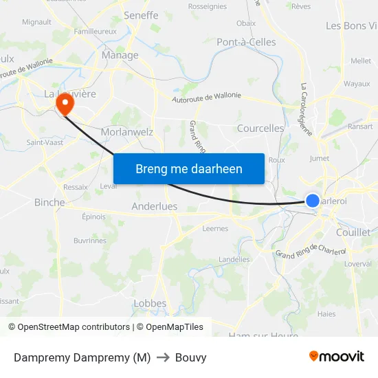 Dampremy Dampremy (M) to Bouvy map
