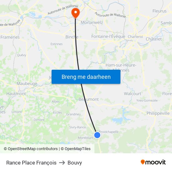 Rance Place François to Bouvy map