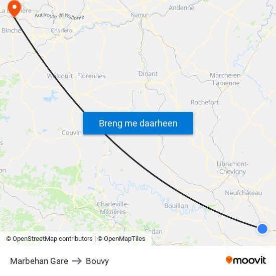 Marbehan Gare to Bouvy map