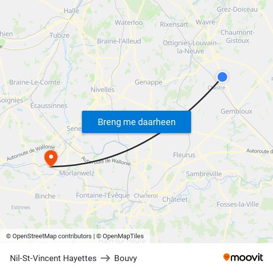 Nil-St-Vincent Hayettes to Bouvy map