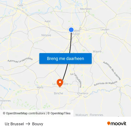 Uz Brussel to Bouvy map