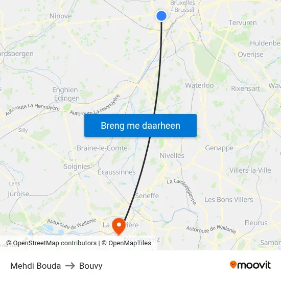 Mehdi Bouda to Bouvy map
